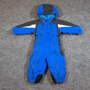 REI 18 Months Timber Mountain‎ Blue Snowsuit Fleece Lined Full Zip Up Hooded